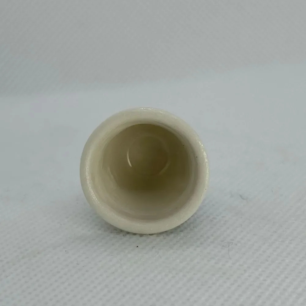 Blue & White Porcelain Thimble – Delft Style Floral Scroll Design